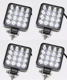 Resim 4 Adet Kare Çalışma Lambası Kalın Kasa 28mm 8-110 Volt 6500k 