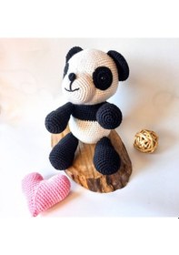Resim Atölye Bigi Panda Pako ve Kalp BB6N Amigurumi Oyuncak 