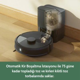 Resim iRobot Roomba 105 Combo AutoEmpty Robot Süpürge ve Paspas (Siyah) 