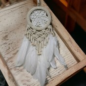 Resim Rüya Kovan Dream Catcher Beyaz Kuş Tüylü 