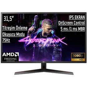 Resim 31.5 LG 32MP60G-B IPS FHD 1MS 75MHZ VGA HDMI DP 