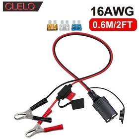 Resim Boatshop1 Clelo Araç Pili Bağlantı Adaptörü 16awg Uzatma Kablosu 06 Metre 2 Ayak Aşırı Akım Koruma Sigortaları 5a 10a 15a 20a Karavanlar Tekneler 