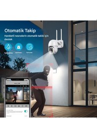 Resim Ventus Icsee 5407 4mp Lens 360 Görüş Hareketli Waterproof Gece Görüş Sesli Görüşme Akıllı Kamera 