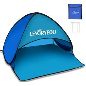 Resim Lemestar Mavi Güneş Koruyucu Otomatik Açılır Plaj Kafa Yastığı Çadırı - Hızlı Kurulum, Telefon Bölmesi Ve Taşıma Çantası Mavi 