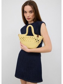 Resim Ortega Handmade Mini Hasır Çapraz Çanta Sarı Sarı 