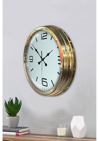 Resim Zentime Gold Lüks 40 Cm Metal Modern Duvar Saati Açık 