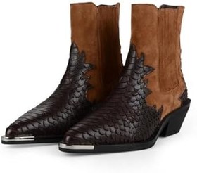 Resim Metal Detaylı Kahverengi Kadın Kovboy Botu Kobe 