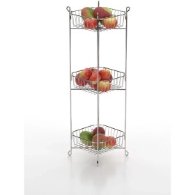 Resim Feyza Design 3 Katlı Çok Amaçlı Metal Sebzelik, Pratik ve Şık Tasarım 