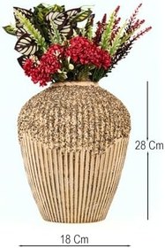 Resim Zamora Handmade Dekoratif Seramik Vazo - El Yapımı Tek Parça Tasarım, Uzun Ömürlü Seramik Malzeme, Yerli Üretim Modern Ev Dekorasyonu Aksesuarı 