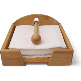 Resim Storemax Bambu Lüks Peçetelik Kare, Rüzgar Koruma Aparatlı Doğal Bambu Peçetelik – Şık ve Dayanıklı Tasarım (18CM x 18CM x 5cm) 
