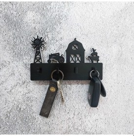 Resim Cajuart Dekoratif Çiftlik Evi Desen Duvar Askısı Anahtarlık 