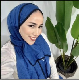 Resim Modakaşmir Aminenesil Biyeli Müslin Şal İndigo Lacivert Renk indigo 