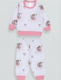 Resim Breeze Kız Bebek Desenli Pamuklu Pijama Takım-15340 Beyaz 