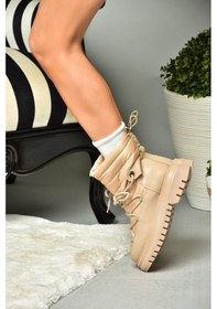 Resim Fox Shoes R312102404 Ten Paraşüt Kumaş Kadın Bot Ten 