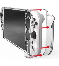 Resim Teknoroket Nintendo Switch 2 Koruyucu Taşıma Çantası , Temperli Cam Ekran Koruyucu ve Şok Emici Şeffaf Komple Kılıf Seti 