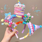 Resim 1 Adet Pastel Renklerde (Pembe, Mavi Sarı Yeşil Mor Turuncu Kızıl Beyaz Siyah Gri Bej) Doğum günü Partisi Saç Tahtası, Çevrilebilir parti saç ürnüşi - do 