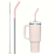 Resim Paslanmaz Çelik Yeniden Kullanılabilir İçme Pipetleri - Partiler, Piknikler, Seyahat ve Ev Kullanımı için Yüksek Kaliteli Cilalı Metal Samanlar, Gıda Sınıfı Güvenli, Dayanıklı & Taşınabilir, Piknik Temel Eşyaları | Şık İçecek Kapları 