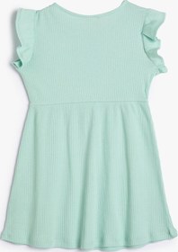 Resim Koton Elbise Mini Boy Basic Kolsuz Fırfırlı Yuvarlak Yaka Ribanalı Pamuklu Yeşil 3skg80048ak 3SKG80048AK786 Yeşil 