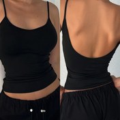 Resim Kadınlar İçin Tek Renk Sırtı Açık Dar Kesim Camisole 