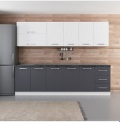 Resim Minar 275 Cm Mutfak Dolabı Beyaz Antrasit 275-A2 Beyaz 
