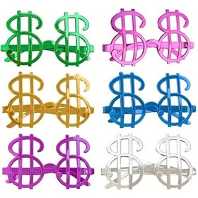 Resim Dolar Şekilli Metalize Parti Gözlüğü 6 Adet 1 