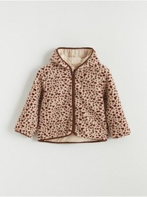 Resim LC Waikiki GÜLİS GİYİM'DEN Pembe Kapüşonlu Leopar Desenli Kız Çocuk Pelüş Mont 