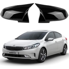 Resim Kia Cerato 16-20 Araca Özel Batman Yarasa Ayna Kapağı Pianoblack 