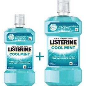 Resim Listerine Cool Mint Nane Aromalı Ağız Bakım Suyu 500 ml + 250 ml 