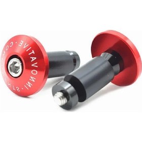Resim Hightower 2 Adet Cnc 7/8'' 22mm Honda Bmw Kawasaki Yamaha Suzuki Cruiser Chopper Cafe Racer Kırmızı Tutmaç Kapakları 