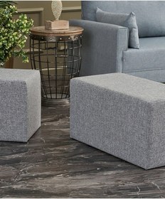 Resim Favora Uzun Puf - Gri Gri 