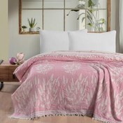 Resim Maxstyle Lavanta Jakarlı Çift Kişilik Pike Pembe 220x240 cm 