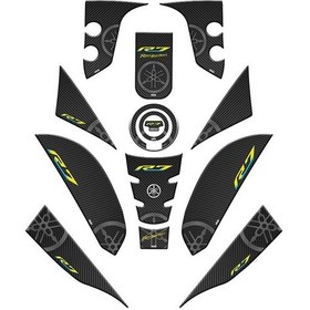 Resim Yamaha R7 2021 - 2022 Uyumlu Full Tank Pad Set 007 