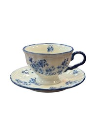 Resim Acar Vintage Garden 6 Kişilik Çay Fincan Takımı Chr-09551 Mavi 