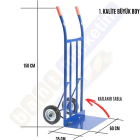 Resim BantMarketim Büyük Boy Katlanabilir Yük Ve Koli Taşıma El Arabası 