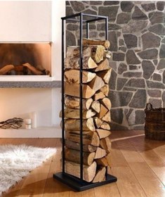 Resim Dekoratif Ferforje Metal Şömine Odunluk Dik Odunluk N11.2740 