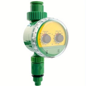 Resim Plastik Çift Dial Programlanabilir Bahçe Sulama Zamanlayıcısı, 3/4" Boru Bağlantısı, Euro Standardı İpliği ile, Otomatik Sulama Sistemi, Ev ve Bahçe için, Pille Çalışır (Piller Dahil Değildir) 
