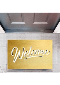 Resim Kapı Önü Paspası Dekoratif Dijital Baskı Welcome P-2324 