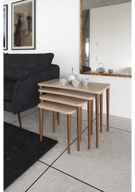 Resim Selena 4Lü Zigon Sehpa Ahşap Ayaklı Salonseti Sehpası Sonomo 