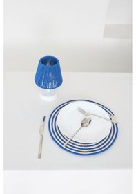 Resim Saks Mavisi Krem Makrome Amerikan Servis 2'liörme Supla Saks Mavisi 