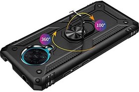 Resim Aksesuarcim Xiaomi Redmi K30 Pro ile Uyumlu Kılıf Silikon Yüzük Standlı Araç Tutucu için Mıknatıslı Darbe Karşı Dayanıklı Koruma Tank İnce Kap Vega Rose Gold 