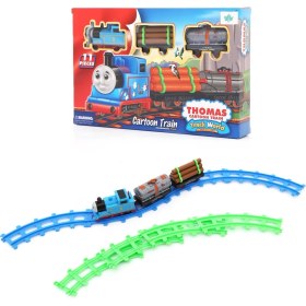 Resim Thomas 11 Parça Pilli Raylı Vagonlu Çocuk Tren Oyuncak Seti 