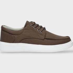 Resim Liger Erkek Keten Gabardin Kumaş Günlük Sneaker Ayakkabı KAHVERENGİ 