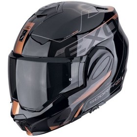 Resim Scorpion Exo-tech Evo Traveller Çene Açılabilir Motosiklet Kaskı Siyah Bakır 