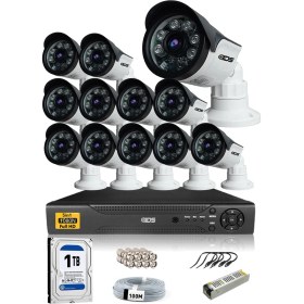 Resim IDS 12 Kameralı Set - 5 Mp Sony Lensli Full HD Gece Görüşlü Güvenlik Kamerası Sistemi - Cepten Izle 