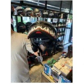 Resim Wosen Güneş Gözlüklü Çene Açılır kask (Diş Desen) 