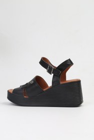 Resim Pierre Cardin ® | PC-7061 Siyah-Kadın Dolgu Topuk Ayakkabı 