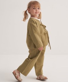 Resim Unisex Çocuk Dökümlü Pamuklu Beli Lastikli Pantolon Yeşil - 4-5 Yaş 