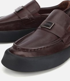 Resim HOTİÇ Erkek Deri Kahverengi Yumuşak Dokulu Klasik Loafer 