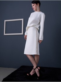 Resim amille Simplicity With - Yanları Boydan Bonuk/Taş İşlemeli Özel Tasarım Kalem Etek 