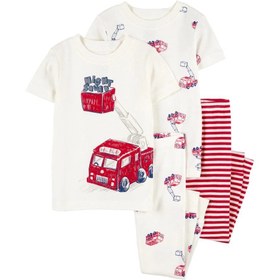 Resim Carter's Yazlık Erkek Bebek Pijama Takımı 4'lü Set Kırmızı - Kırmızı / 12 Ay 